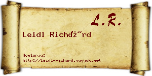 Leidl Richárd névjegykártya