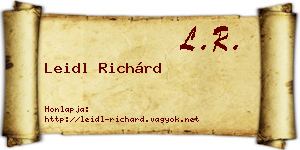 Leidl Richárd névjegykártya